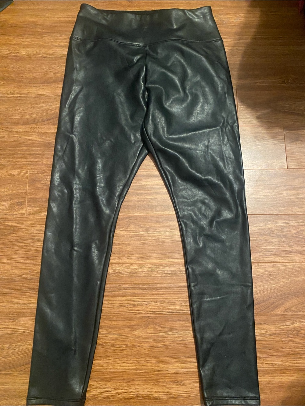 Hollis get Faux Leather Black High-Waist Leggings